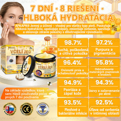 𝖠𝖯𝖪𝖠𝖯𝖪® 🐝🐝 Krém s včelím jedem na obnovu pokožky 🐝 pomáha pri riešení kožných problémov, ako sú: vrásky, jazvy, pigmentové škvrny, strie, akné, psoriáza, ekzém, kožné lézie, podráždenia, zápaly a ďalšie kožné problémy.