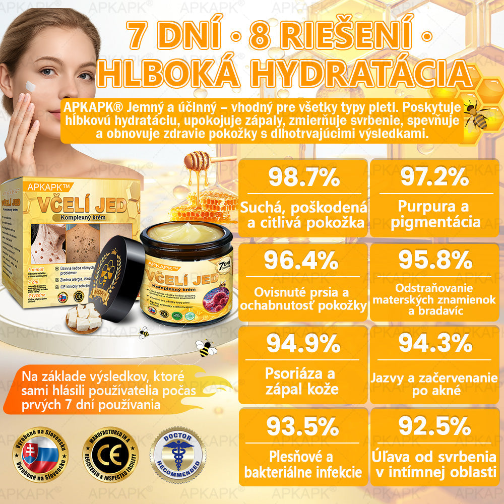 Odporúčané Univerzitnou nemocnicou Bratislava · Vyrobené na Slovensku✨✨ 𝖠𝖯𝖪𝖠𝖯𝖪® regeneračný krém na pokožku s včelím jedom