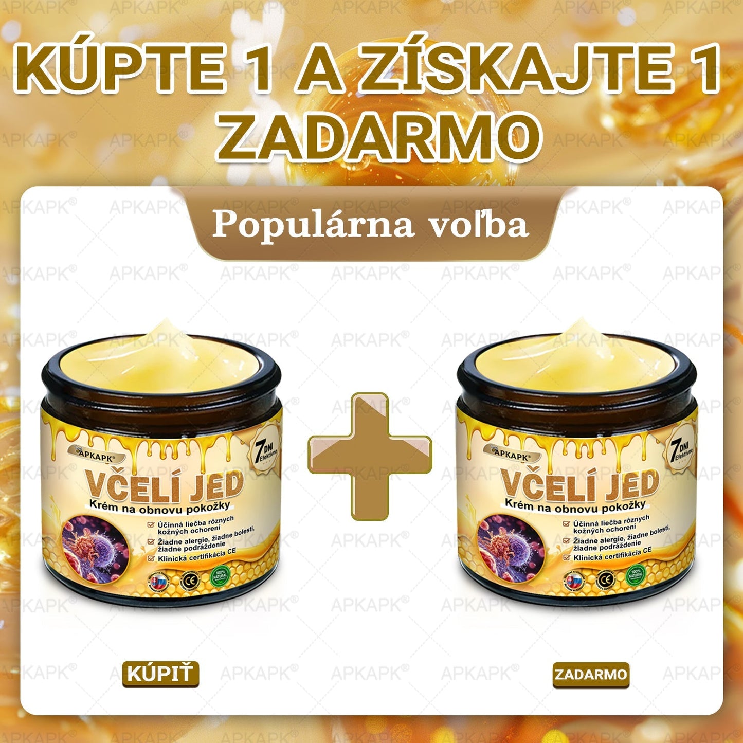 𝖠𝖯𝖪𝖠𝖯𝖪® 🐝🐝 Krém s včelím jedem na obnovu pokožky 🐝 pomáha pri riešení kožných problémov, ako sú: vrásky, jazvy, pigmentové škvrny, strie, akné, psoriáza, ekzém, kožné lézie, podráždenia, zápaly a ďalšie kožné problémy.