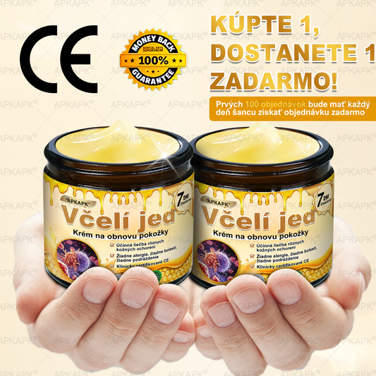 🔥 Dermatologicky a klinicky testované👩‍⚕️ APKAPK® krém s včelím jedom na obnovu pleti 🐝 pomáha pri liečbe kožných problémov, ako sú: vrásky, jazvy, pigmentové škvrny, strie, akné, psoriáza, ekzém, kožné zmeny, podráždenie, zápaly a ďalšie kožné problémy.