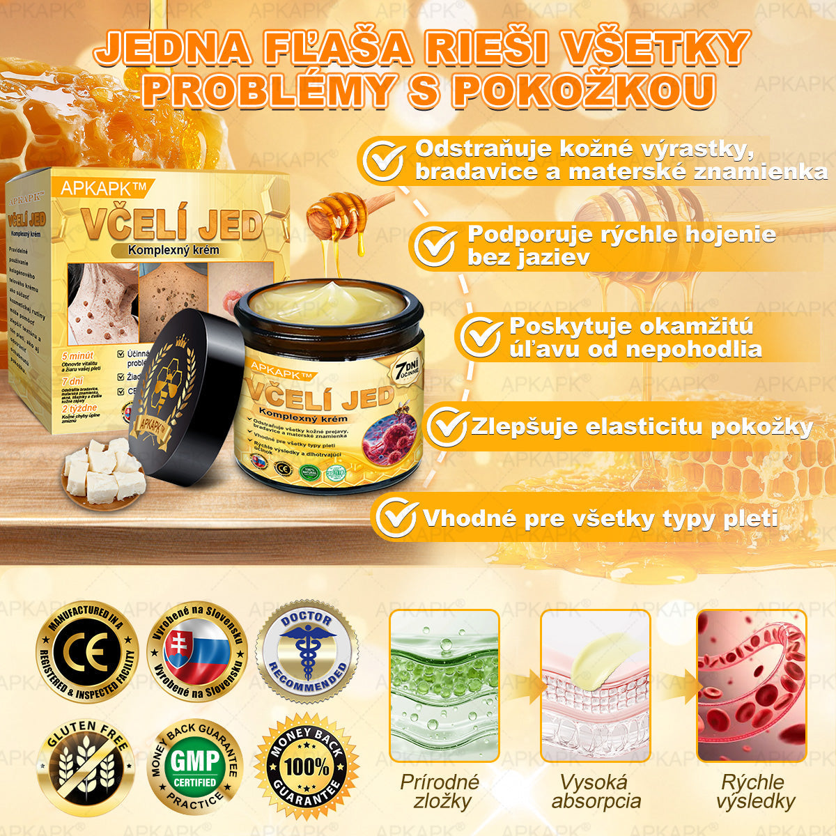 Odporúčané Univerzitnou nemocnicou Bratislava · Vyrobené na Slovensku✨✨ 𝖠𝖯𝖪𝖠𝖯𝖪® regeneračný krém na pokožku s včelím jedom