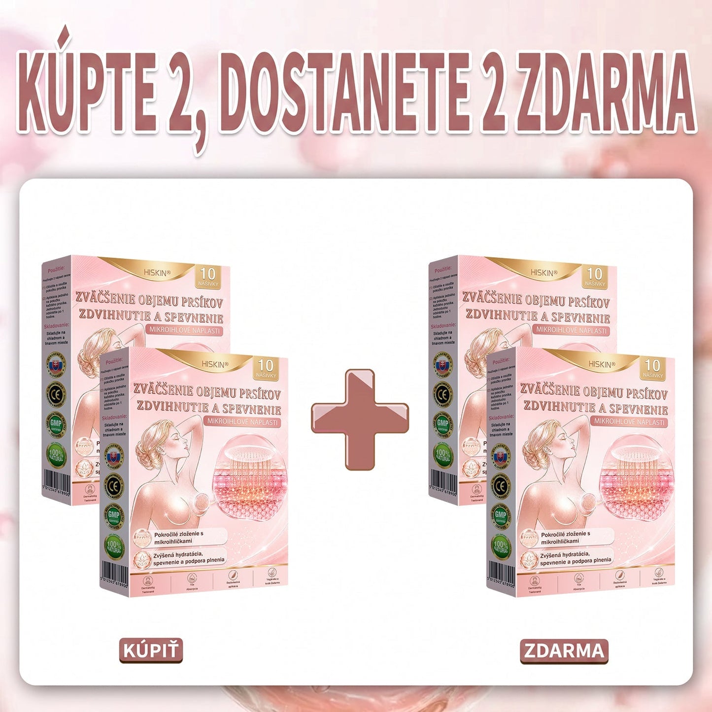 📦HISKIN® Náplasti s mikroihličkami na zväčšenie objemu, spevnenie a lifting poprsia