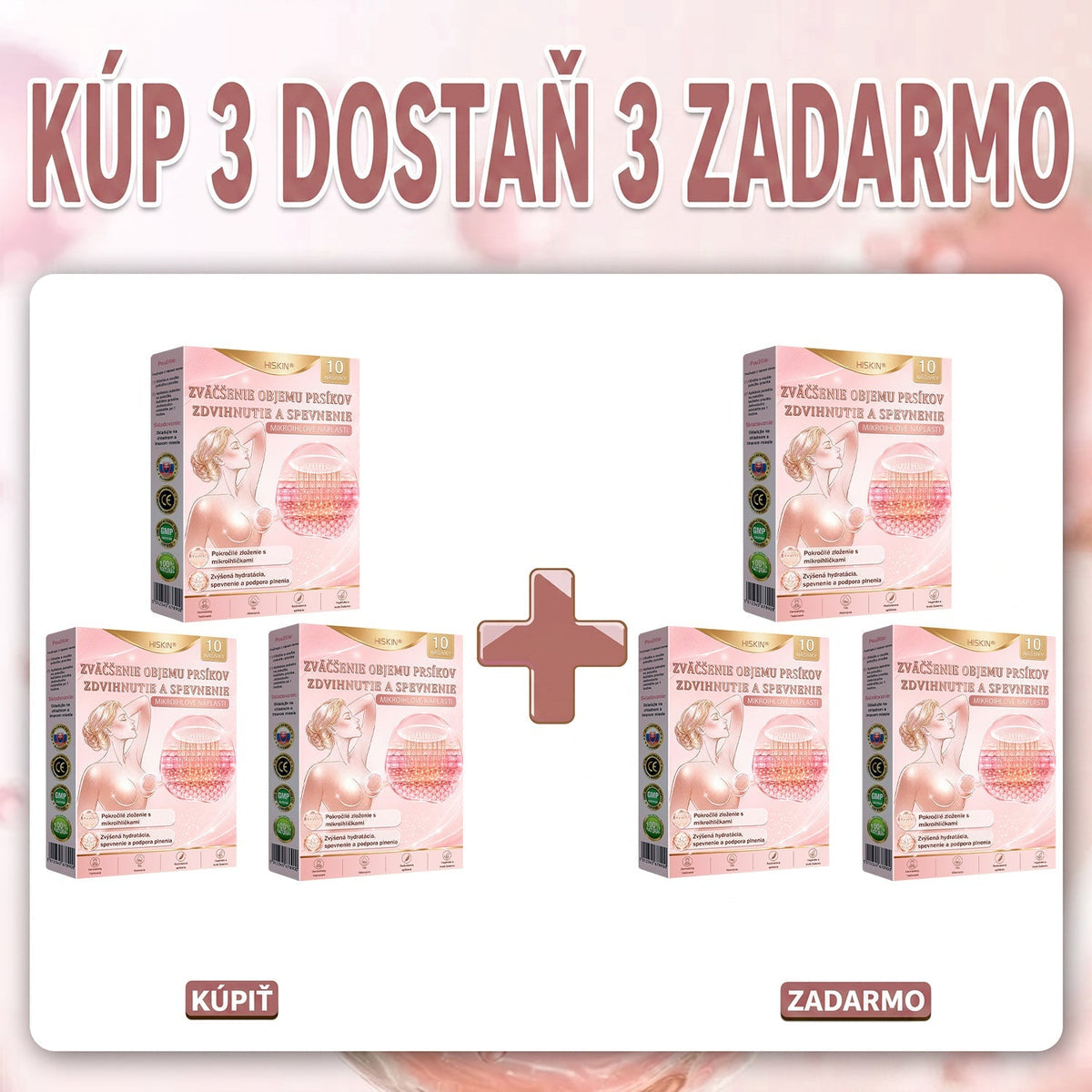 📦HISKIN® Náplasti s mikroihličkami na zväčšenie objemu, spevnenie a lifting poprsia
