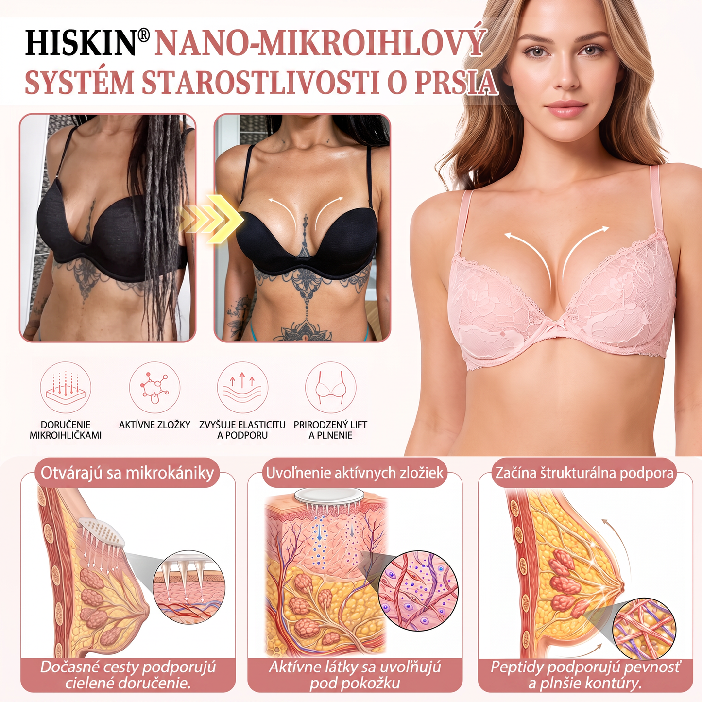 📦HISKIN® Náplasti s mikroihličkami na zväčšenie objemu, spevnenie a lifting poprsia